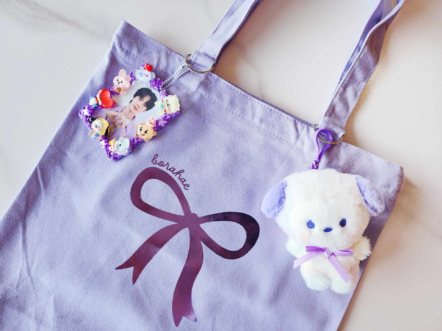 Borahae Ribbon Tote Bag