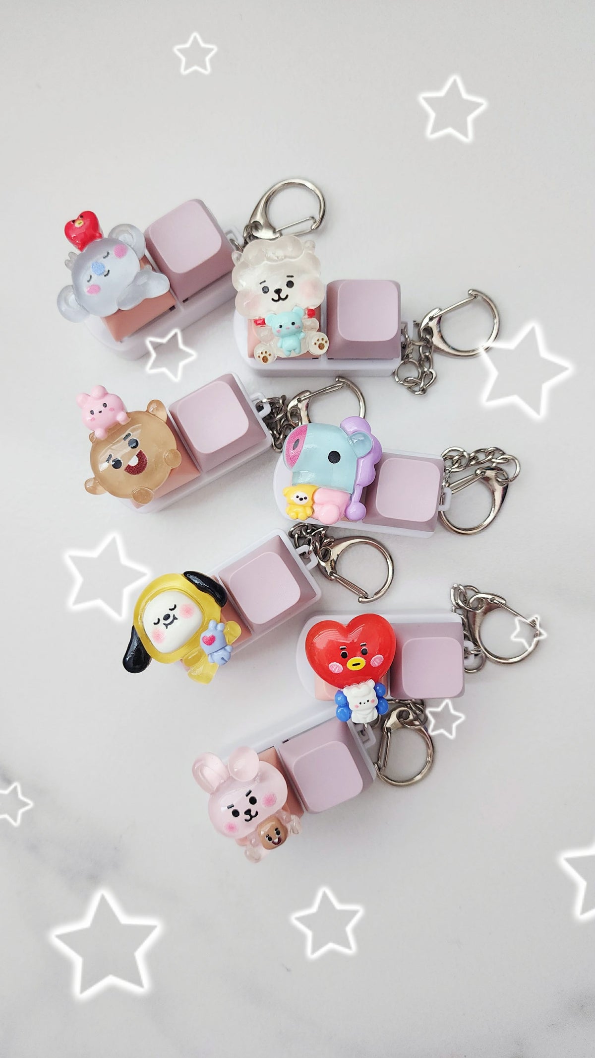 Bangtan Keycap Clicker Keychain