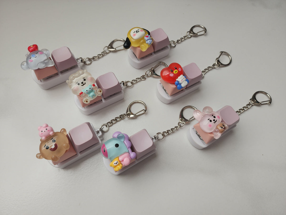 Bangtan Keycap Clicker Keychain