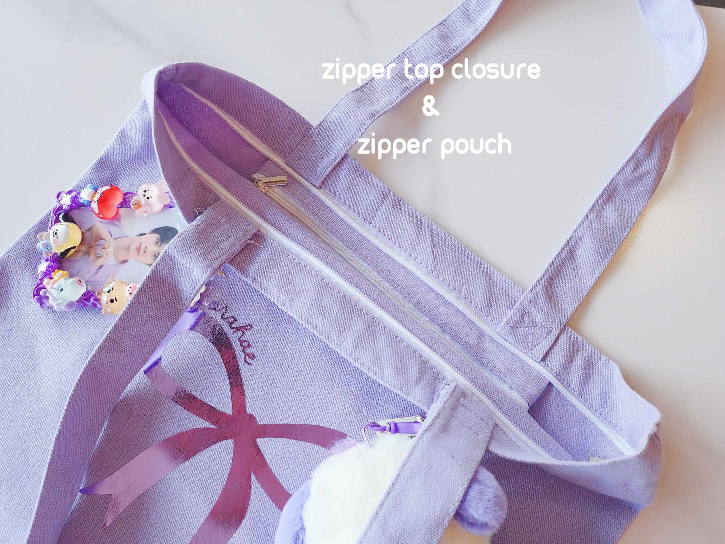 Borahae Ribbon Tote Bag