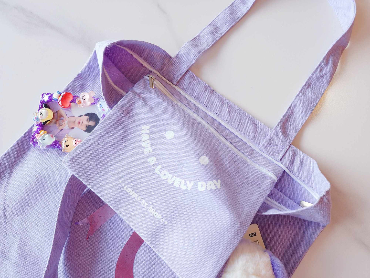 Borahae Ribbon Tote Bag